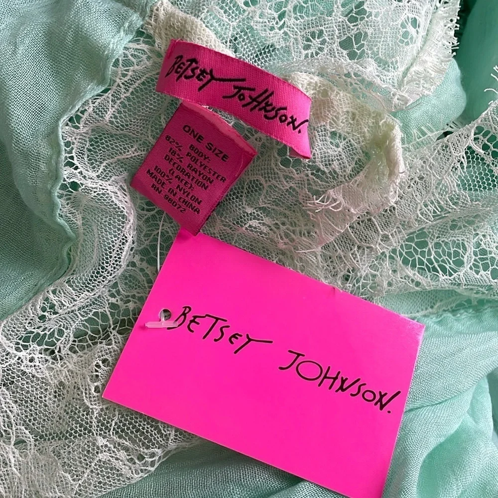 Betsey Johnson Green Lace Infinity Scarf